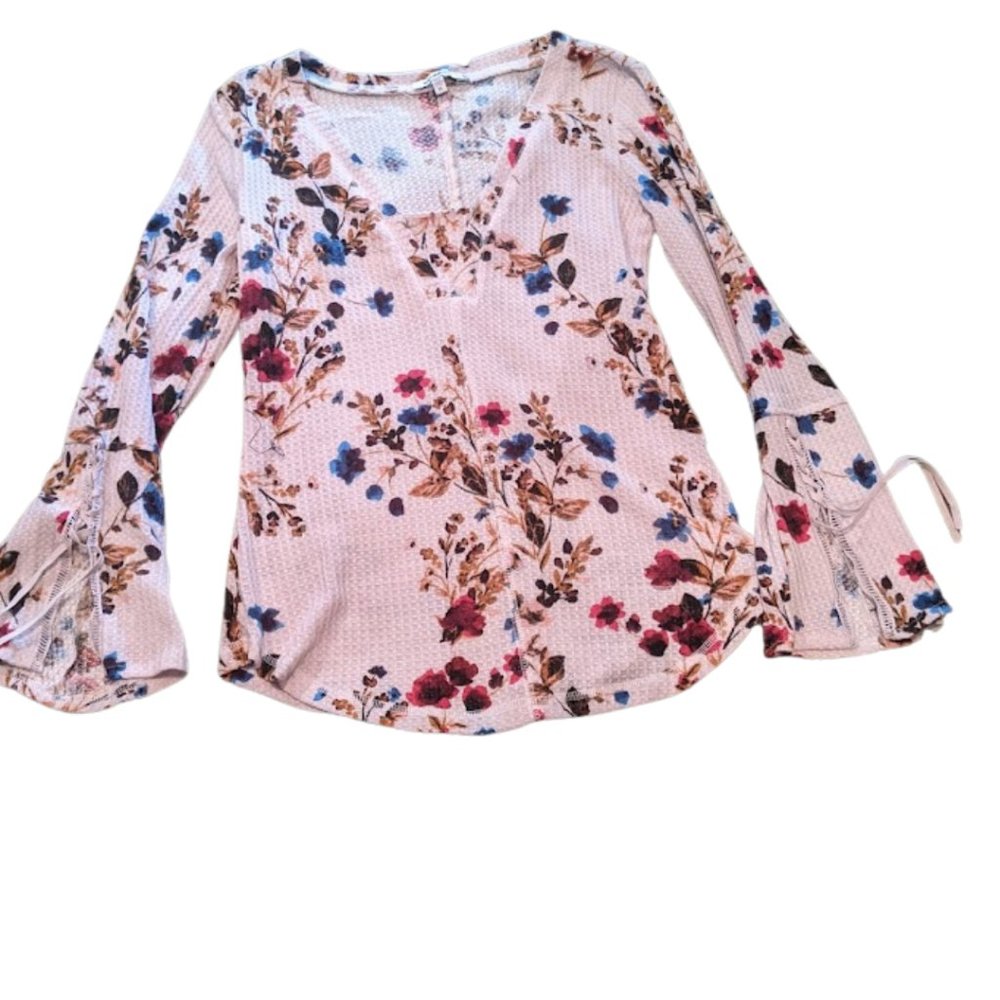 William Rast Floral Shirt With Bell Sleeves Size XL LIKE NEW CONDITION